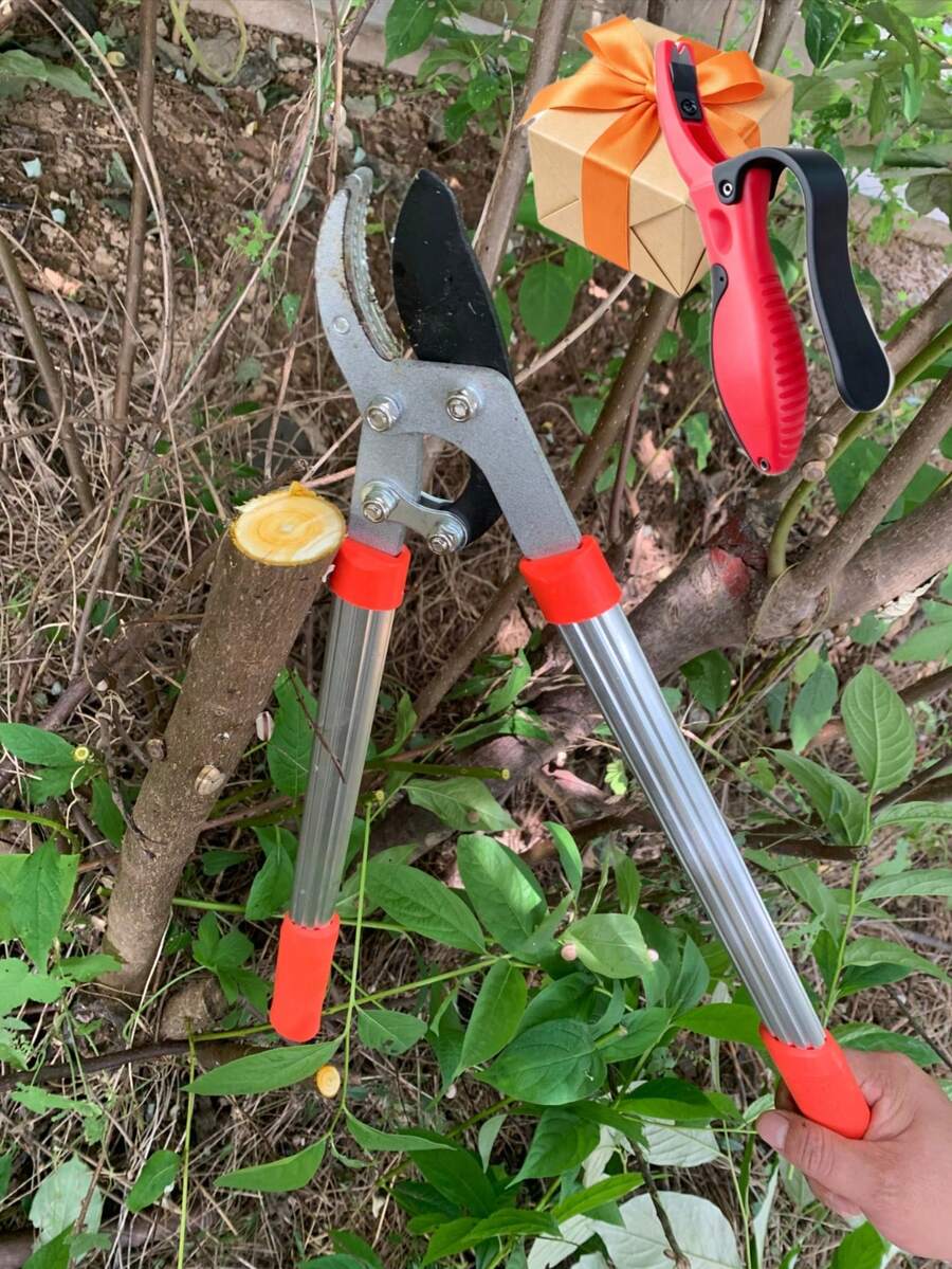 Heavy Duty Anvil Pruning Shears With Sharp Blade, Telescopic Tree Trimmer, Garden Branch Cutter / Tree Pruning Shears / Branch Cutting / 55cm Compound Action Bypass Pruning Shears, Heavy Duty Aluminum Alloy Handle Tree Pruning Scissors