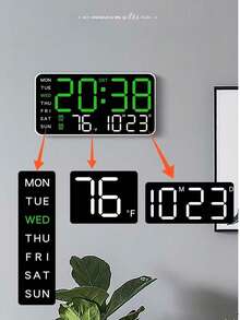 Lámpara inteligente multifunción de 1 pieza, despertador digital con luz decorativa, brillo ajustable, pantalla de fecha y alimentación USB - Diseño rectangular elegante - 1PC - Ver 5