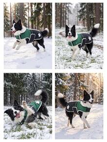 Halloween Thick Dog Coat, Soft Fleece Lining, With Replaceable Embroidered Hook And Loop, Adjustable Design, Easy And Convenient, Suitable For Medium And Large Dog Festival Gifts - Dark Green - View 11