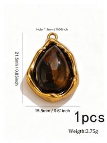 1/3Pcs 304 Stainless Steel Tiger Eye Connector Charms, Charms For Jewelry Making, Mehndi Style Stone Links, Waterproof Non‑Tarnish Necklace Bracelet - Tiger's Eye Connection - View 18