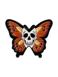 1pc Vintage Dark Skull Butterfly Metal Alloy Halloween Brooch, Women's Daily Backpack Accessory - Multicolor - View 12