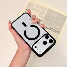Phone Case: Compatible With New 18 17 16 15 14 13 Pro Max Series, Wireless Charging Compatible, Colored Edges, Transparent Minimalist Back, Shockproof And Anti-Drop, Protects Your Phone. - White - View 11