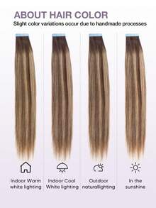 20pcs Tape-In Hair Extensions, 100% Human Hair, 14-22 Inches, Seamless Double-Sided Tape, Invisible Tape-In Hair Extensions, Straight Hair, Suitable For Party And Daily Wear - S4/18 - View 7
