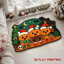 1pc Cute Pumpkin Character Rug, Quirky Holiday Atmosphere Doormat, Cartoon Style, Suitable For Christmas And Halloween, Multi-Scene Application, 1-5cm Cutting Error, Soft Touch, Decorative Rug, Bedroom Decor, Small Rug, Carpet, Home Decor, Living Room Rug, Bedroom Rug, Washable Rug - Multicolor - View 6