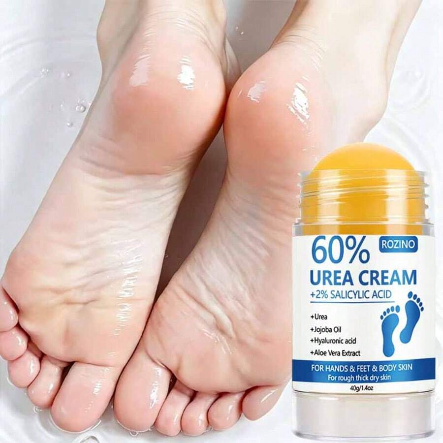Rozino 40g 60% Urea Hand & Foot Care Stick, With 60% Urea To Moisturize Skin Surface, Rotating Stick Design, Clean And Hygienic, Easy To Apply, Soft Texture, Soothes Dry And Rough Hands & Feet, Suitable For Daily Hand & Foot Skin Care, Solid Rotating Stick, Portable And Mess-Free For Travel - Floral-Fruity - View 1