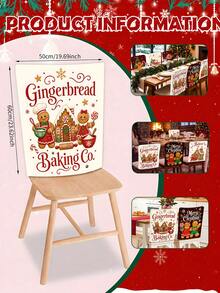 6Pcs Winter Christmas Chair Covers/Chair Back Covers, Black & Red Buffalo Plaid Style Chair Covers, Gingerbread Man, Christmas Tree, Gingerbread House Pattern Dining Chair Covers, Suitable For Home, Hotel And Kitchen Winter Holiday Seat Protection Covers - Multicolor - View 2