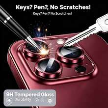 10pcs Ultra Durable Metal Ring Camera Lens Protector Film, Compatible With IPhone 18 Pro Max 18 Ultra Fold 17 AIR/17 Pro Max, High Definition Transparent Anti-Scratch Film, Precise Fit, Suitable For Daily Protection, Commuting And Professional Photography - Red - View 4
