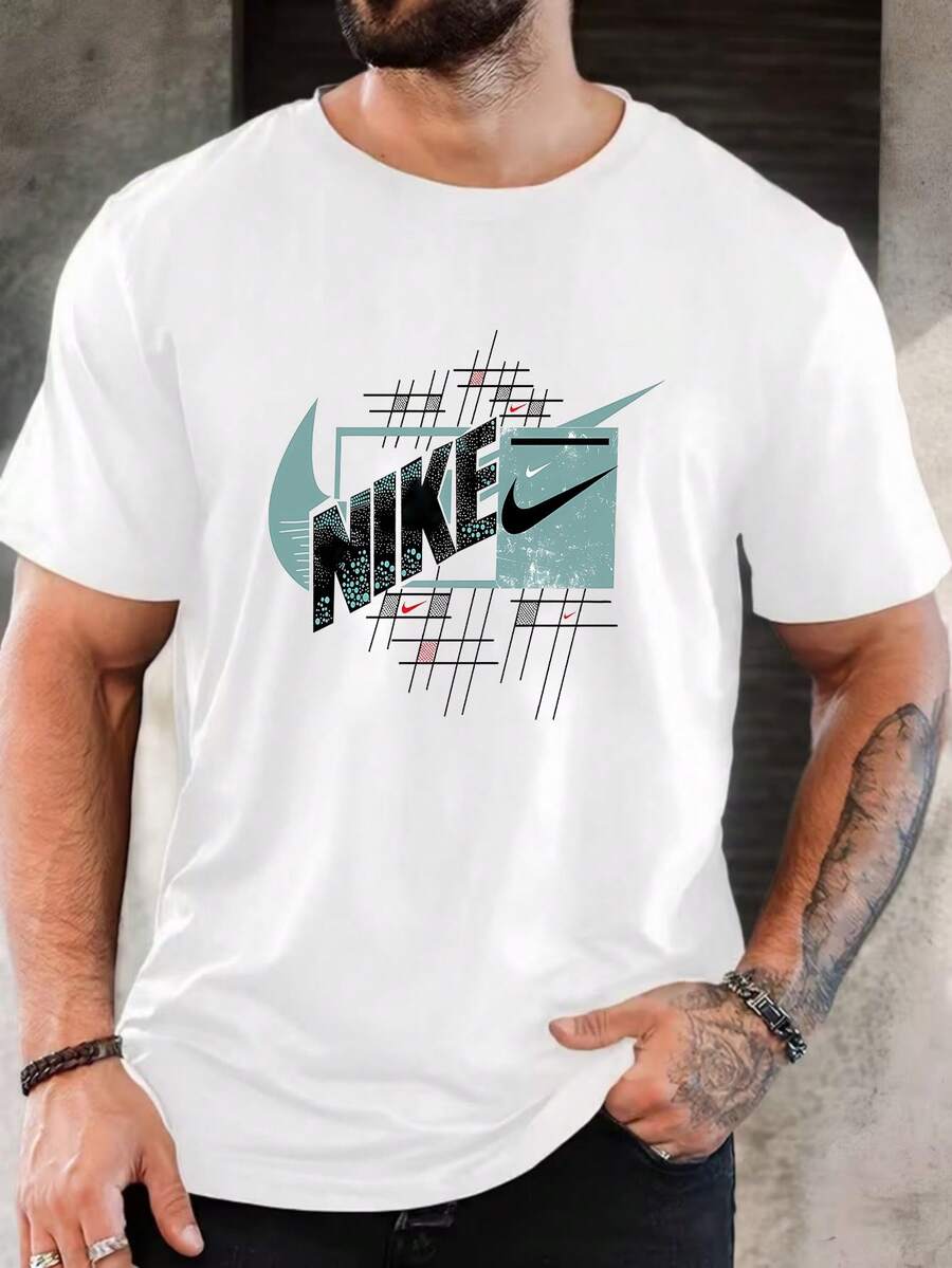 Men's Pure Cotton Short-Sleeved T-Shirt Casual Summer Regular Fit Basic Tee Comfortable Daily Wear Breathable Top - 白色 - 查看 1
