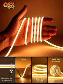 USB COB LED Light Strip With Switch, 5V Flexible Flicker-Free Uniform Light Strip, Self-Adhesive TV Backlight Ambient Light, Suitable For Bedroom Cabinet Home DIY Decoration - COB - View 9