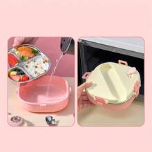 Kotak Bento Stainless Steel 304 untuk Dewasa, Wadah Makan Siang Anti Bocor yang Aman untuk Microwave, Kotak Makan Siang Logam dengan Wadah Sup dan Peralatan Makan, Kotak Bento Jepang yang Lucu, Wadah Makanan untuk Perjalanan, Wadah Persiapan Makanan untuk Siswa Sekolah - MultiWarna - View 7
