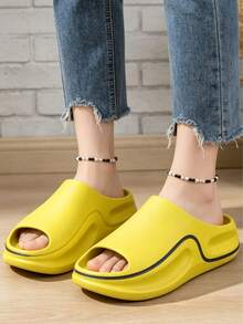 Men's Comfortable Summer Sandals, Non-Slip Quiet Durable Sole, Unisex Style, Suitable For Indoor And Outdoor Wear - Yellow - View 2