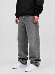 Men's Casual Versatile Everyday Denim Jeans - Grey - View 4