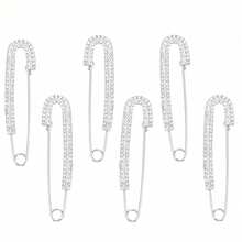 2pcs Rhinestone Brooches, Gold & Silver Two-Tone Lapel Pins For Women Girls, Decorative Badges For Sweaters Dresses Hats Jackets Bags - Silver - View 6