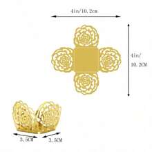 10pcs/Pack Wedding Gift Decoration Stand, Banquet Table Centerpiece, Home Decor, Valentine's Day Gift Accessory, Wedding Holiday Tabletop Decoration Box, Wedding Party Gift Packaging Box, Hollow Rose Floral Edge Style Flower Holder Ornament - Multiple Styles - View 3