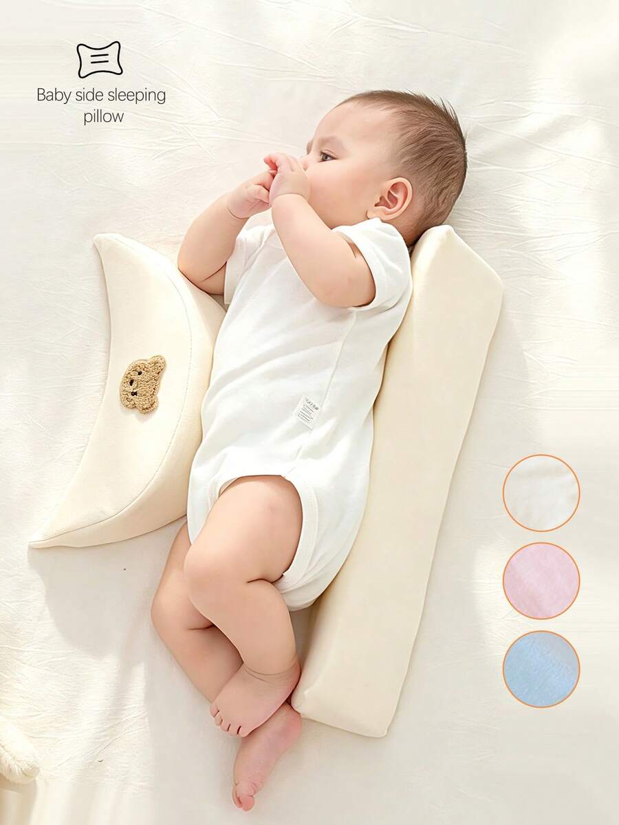 1pc Baby Side Sleeping Pillow, Newborn Side-Lying Support Pillow, Anti-Spit-Up Anti-Roll Backrest Positioning Pillow