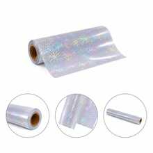 1 Roll Holographic Self-Adhesive Cold Laminating Film, Transparent Vinyl Protective Film, No Heat Needed, Clear Sticker Laminate For DIY Crafts, Photos & Labels - Fireworks Style - View 1