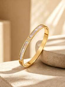 VceTd 1 Set Elegant Style Stainless Steel Women's Jewelry Set With Four-Leaf Clover Element, Suitable For Fashionable Wear - Yellow Gold - View 5