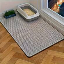1pc Extra Large Double Layer Cat Litter Mat, EVA Material, Non-Slip, Washable, Waterproof, Odor-Resistant And Easy To Clean, Suitable For Cat Litter Box And Pet Supplies Protection Mat, Durable Cat Mat - Multicolor - View 3
