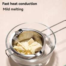 Chocolate Melting Pot; Stainless Steel Small Household Double-Layer Bain-Marie Heating Process; DIY Baking Tool; Making Chocolate Desserts And Dipping Sauces; Candy Handmade Home Afternoon; Creative Cooking; Practical Kitchen Essentials - Silver - View 7