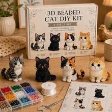 1件 3D串珠動物套裝，升級版串珠刺繡套件附英文說明書，高級手工串珠套裝，適合初學者與手工藝愛好者，DIY藝術與家居裝飾 - 多款 - 查看 10