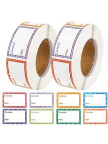 200pcs-Removable Refrigerator Labels, Food Storage Labels, Self-Adhesive Freezer Labels, Easy To Clean Home Kitchen Jam Labels 8 Color Food Label Rolls - Multicolor - View 2