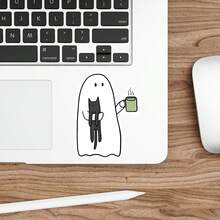 Funny Black And White Cat Sticker, Minimalist Pet Lover Design For Laptops, Notebooks, Water Bottles, Desks, Mirrors, Journals, Lockers, Perfect Gift For Cat Lovers, Pet Owners, Animal Enthusiasts, And Cozy Decor Fans - Multicolor - View 6