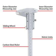 Jangka Sorong Vernier Baja Tahan Karat Presisi Tinggi - Mikrometer Manual 0-150mm, Geser Halus, Tahan Lama dan Mudah Digunakan, Cocok untuk Industri, Mekanik, Pembuatan Perhiasan, Tidak Membutuhkan Daya, Teknik Presisi dan Kerajinan Tangan - A - View 5