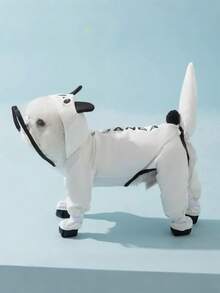 1pc Panda Black & White Dog Raincoat, Cute Cartoon Style Waterproof Polyester & TPU Lining Full Body 4-Paw Design, With Transparent Hood Brim, Leash Hole & Boot Shaft, Suitable For Small & Medium Dogs Teddy, Bichon, Pomeranian For Rainy Days & All Seasons - Multicolor - View 10
