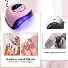 LIMEGIRL Lampu Kuku UV LED Profesional untuk Pengeringan Kutek Gel dengan Timer 30/60/90 detik dan Layar Digital, Pengeringan Cepat, Lampu Kuku untuk Rumah dan Salon, Desain Ruang Luas, Nyaman untuk Perawatan Tangan dan Kuku. - Berwarna merah muda - View 5