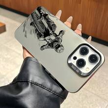 1pc Black Matte IMD Colorful Silver Laser Personalized Line Drawing Off-Road Motorcycle Pattern Phone Case Compatible With IPhone 16 Pro Max/17/16/15/14 Plus/13/12/11/Air And Series - Multicolor - View 5