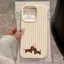 1PC Dachshund Pattern Transparent Space Shell Full Coverage TPU Phone Case - Multicolor - View 1