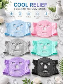 Ice Compress Mask & Eye Mask Set, Facial Ice Pack, Cold Compress Eye Mask, Reusable Ice Compress Mask And Cooling Gel Eye Mask, Dual Cold & Hot Relaxation, Moisturizing Ice Pack, Relieve Fatigue, Travel Essential, Multi-Functional Cold & Hot Compress Face/Eye Mask, Plush Cooling Ice Pack Sleep Eye Mask, Back To School Essential, Suitable For All Skin Types, Suitable For Relieving Eye Puffiness, Dark Circles, Eye Bags, Eye Fatigue, Best Christmas Gift For Women - Multicolor - View 11