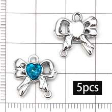 5/20pcs Blue Rhinestone Charms Star Moon Bat Heart Dolphin Shell Butterfly Pendant For DIY Bracelet Necklace Earring Y2K Jewelry Making Findings - Blue - View 14