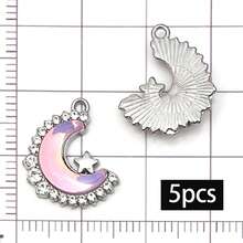 5/20pcs Purple Rhinestone Charms Bow Star Moon Heart Butterfly Bear Pendant For DIY Bracelet Necklace Earring Coquette Y2K Jewelry Making Findings - Purple - View 12