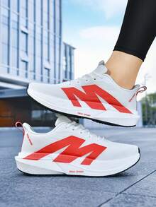Women's Running Shoes - Breathable With Shock-Absorbing Design, Carbon Plate Suitable For Outdoor Sports, Training, Gym And More, All Season Wear - White and Red - View 6