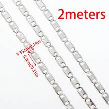 1m/2m 時尚金色扁平不鏽鋼鏈條，適用於DIY項鍊、手鍊、珠寶製作配件 - 鏈條 - 查看 12