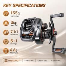 HASIDA Butterfly II 155g Lightweight Baitcasting Reel Compact Low-Profile Casting Reel For Freshwater Lure Fishing - Micro-material Stainless Steel Bearings - View 2