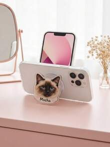 1pc Custom Pet Photo Phone Grip, Personalized Dog Or Cat Cute Handheld Accessory For Dog & Cat Lovers, Magnetic Phone Holder,Pet Lover Gift,Pet Owner Keepsake - Multicolor - View 8