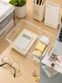 12/8/7/6/4/3/1pc Transparent Desktop Drawer Storage Box, Suitable For Organizing Small Items, Ideal For Cosmetics, Makeup Tools And Accessories, Also For Stationery And Daily Supplies Classification Storage, Suitable For Student Dorm, Room Decor And Desktop Storage - Multicolor - View 10