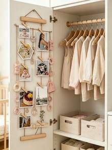 Clip-On Hanging Photo Display Rack, Wall-Mounted Photo Storage Rack, Suitable For Baby Room, Hair Accessories And Photo Hanging Storage Decoration - Multicolor - View 11