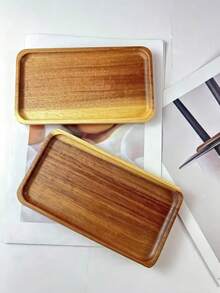 Wooden Tray - Versatile Snack Tray, Dessert Plate, Cheese Board, Fruit Platter, Can Be Washed, Decorated, Premium Kitchen Accessory, Suitable For All Seasons - Brown - View 8