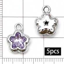 5/20pcs Purple Rhinestone Charms Bow Star Moon Heart Butterfly Bear Pendant For DIY Bracelet Necklace Earring Coquette Y2K Jewelry Making Findings - Purple - View 15