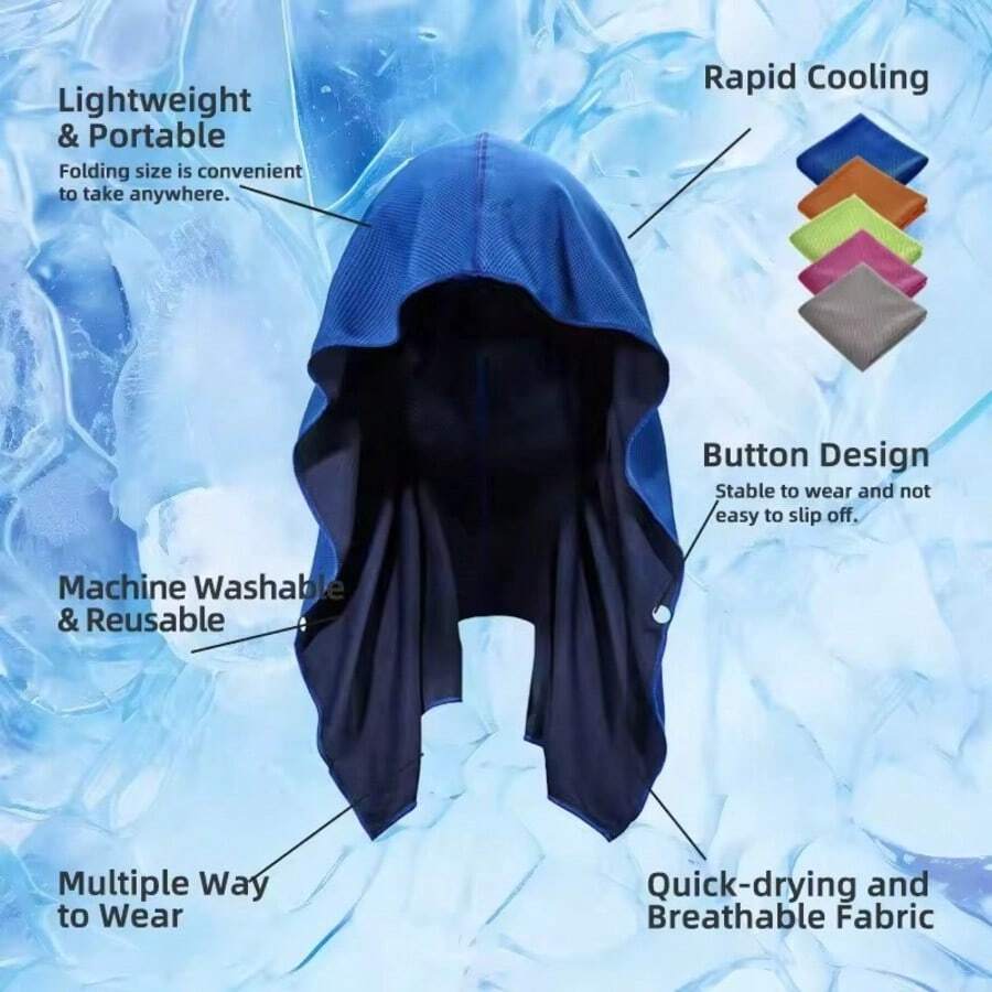 1 Set Isi 5 Handuk Berkerudung Pendingin - Teknologi Pendinginan Evaporatif, Pendinginan Instan Saat Basah, Penting untuk Olahraga, Kebugaran, dan Gym - View 1