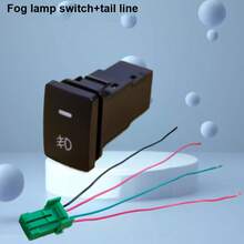 TRTY Car LED Fog Light Button Switch Kit, 4-Pin 12V Control Button Switch With Wire Connector, With LED Backlight Indicator, Suitable For Fog Lights, DRL, Power Control, LED Light Strips, Etc. (200 Series , 1.3x0.87 Inch) Fits Sequoia, Highlander, Landcruiser, Tacoma, 4Runner, 3Amp, Car Control Button Switch - Car Push-button Switch - View 14