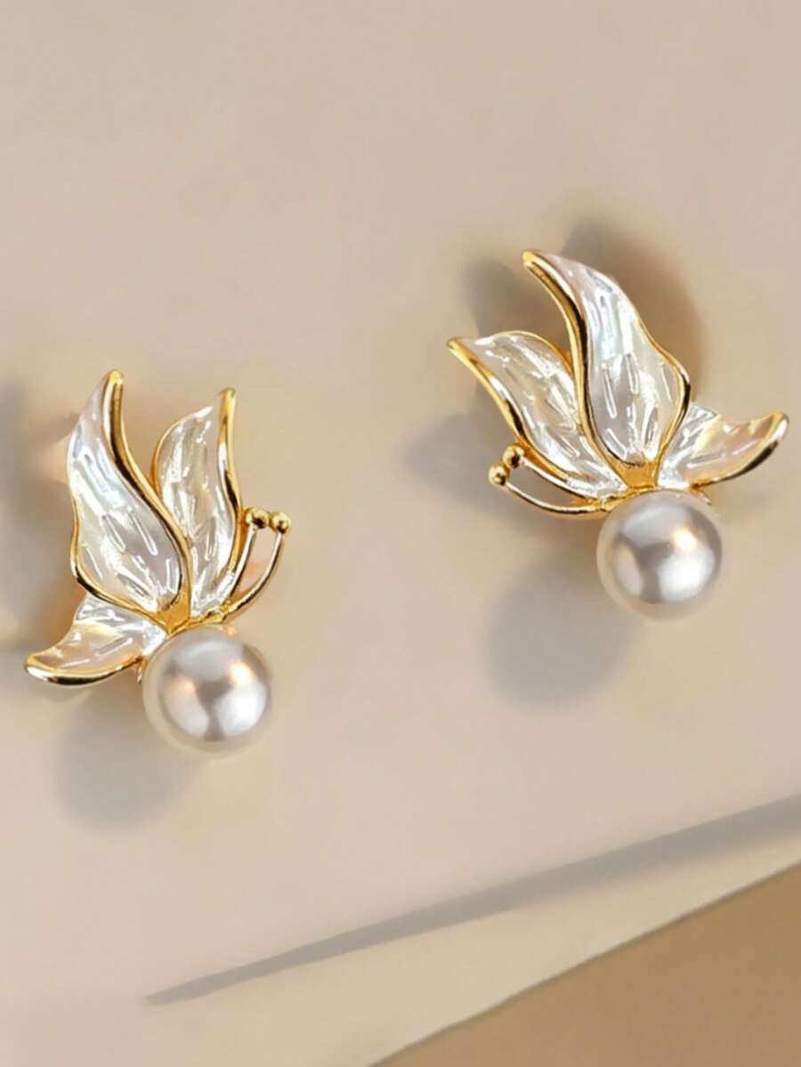1 Pair Elegant Stud Earrings For Women, Wedding Engagement Party Jewelry, Valentine's Day Gift - 1# - View 1