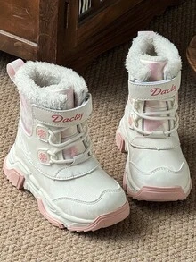 兒童雪地靴 男童女童通用 戶外露營靴 保暖加厚內裡 - 白色 - 查看 3