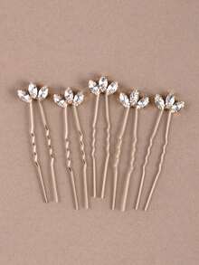5PCS Elegant Plant Iron Hair Sticks Bridal Wedding Hair Accessories All Seasons - Color - View 2