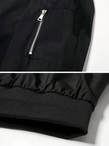 Men's Spring/Autumn Lightweight Baseball Jacket, Outdoor Casual Sports Jacket, Men's Top - Black - View 6
