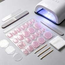 24-2400pcs Waterproof Pink Breathable Nail Stickers, Strong Adhesive False Nail Patches - Upgraded Version - View 4