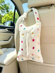 1PC Plush Hanging Tissue Box, Soft Skin-Friendly Material, Cute Car Storage Decor, Car Tissue Storage Box - Tissue Box - View 12